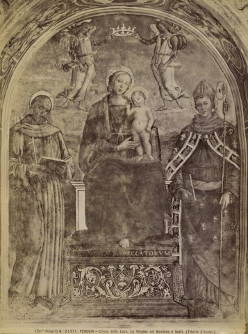 Alinari, Fratelli — Perugia - Chiesa della Luce. La Vergine col Bambino e Santi. (Tiberio d'Assisi.) — insieme
